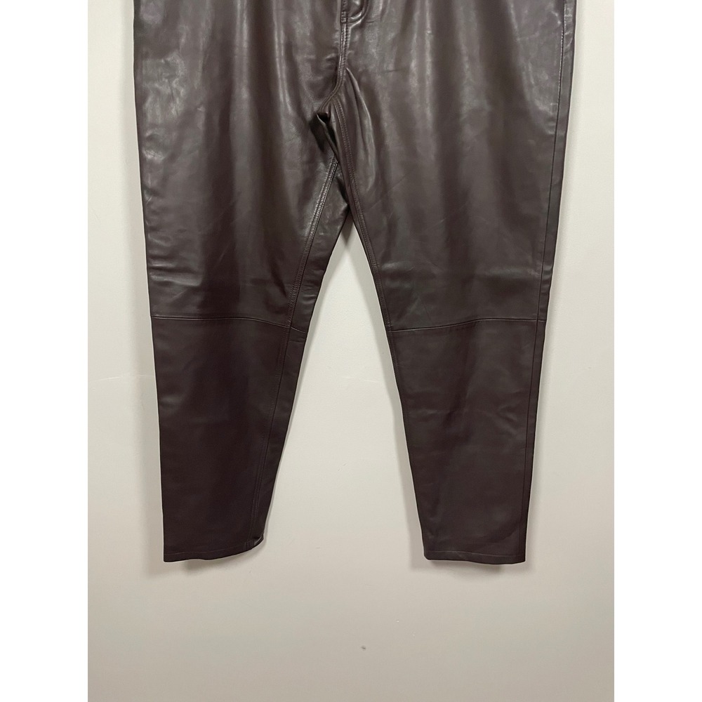 Sundance Bronwen Buttery Soft Leather Pants Plus Size 32 Classic Quiet Luxury - Picture 4 of 9